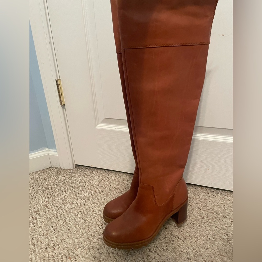 Vince Camuto New Dasemma Tan Over The Knee Block Heel Boot 6 - Picture 10 of 16